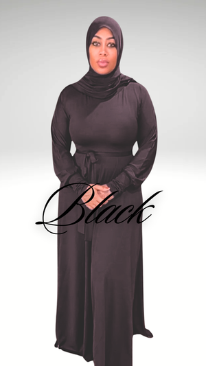 Raha 3 Piece Abaya (Black)