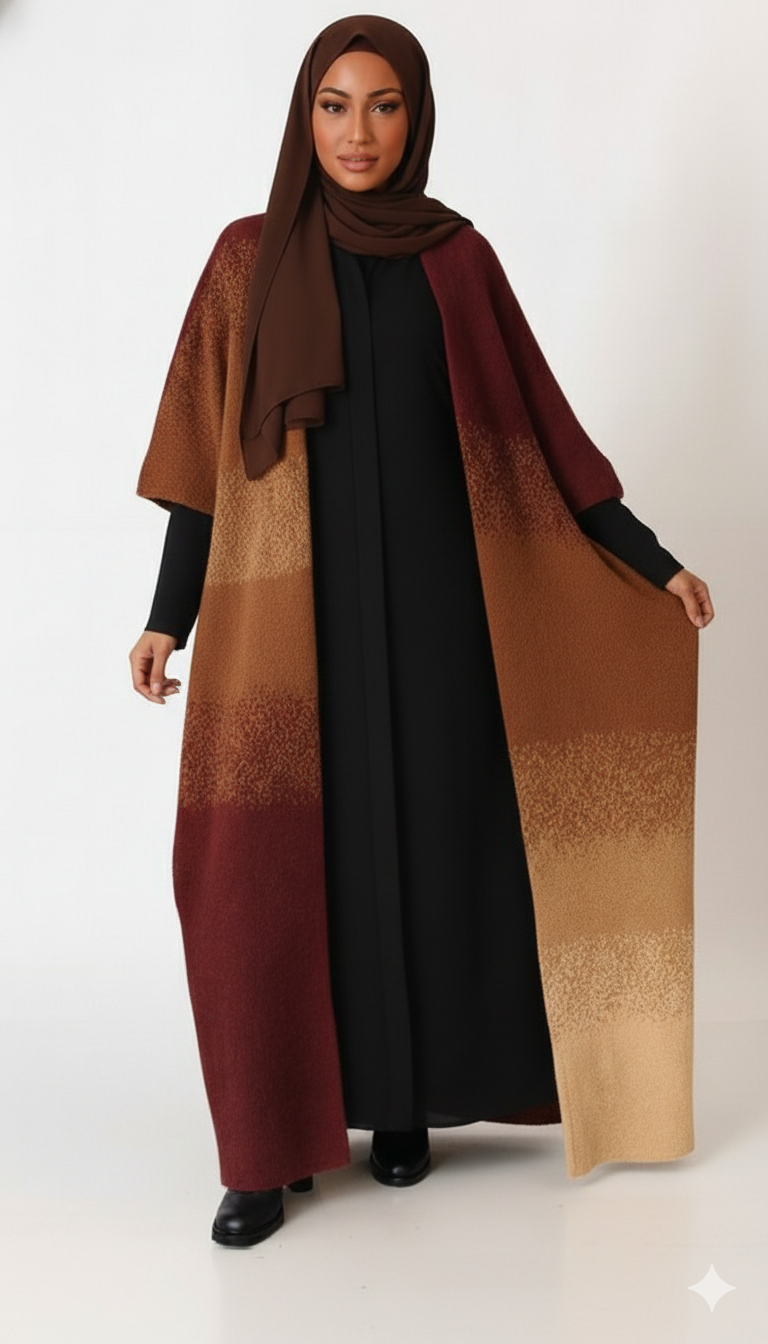 BROWN FUSION OPEN FRONT CARDIGAN