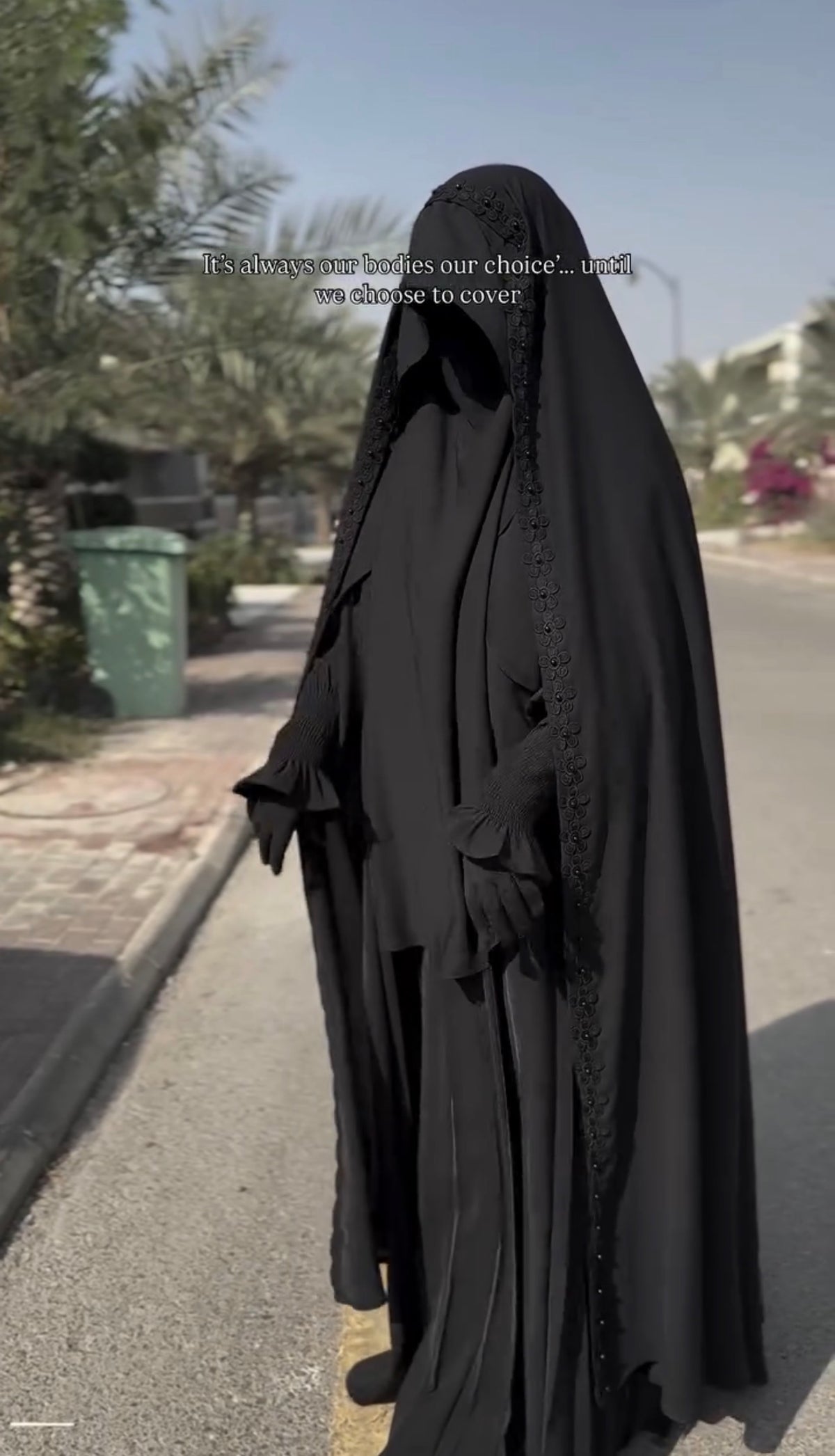 Rasheeda Embroidered Overhead Abaya – Floral Stitch Full Coverage Jilbab Abaya | Brand B Curated
