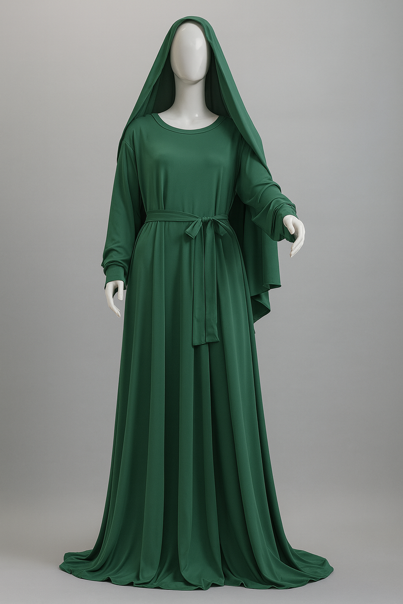 Raha 3 Piece Abaya (Eagles Green) Ships by 9/13
