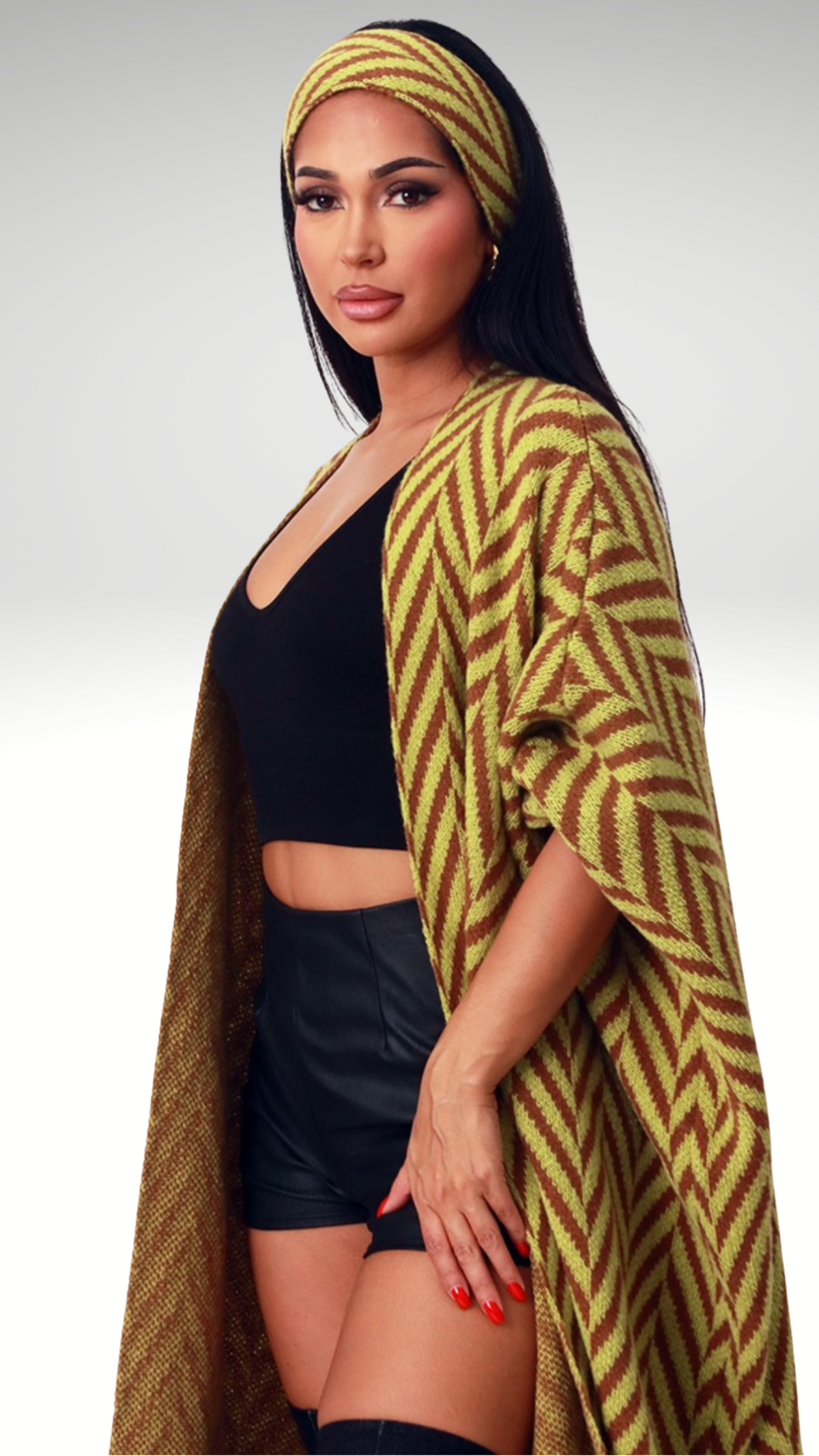 ASYMMETRICAL BLACK FRONT CARDIGAN