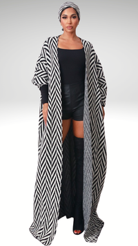 ASYMMETRICAL BLACK FRONT CARDIGAN