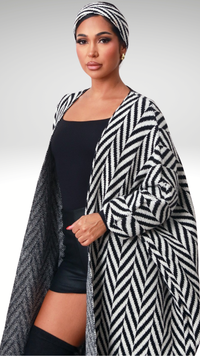 ASYMMETRICAL BLACK FRONT CARDIGAN