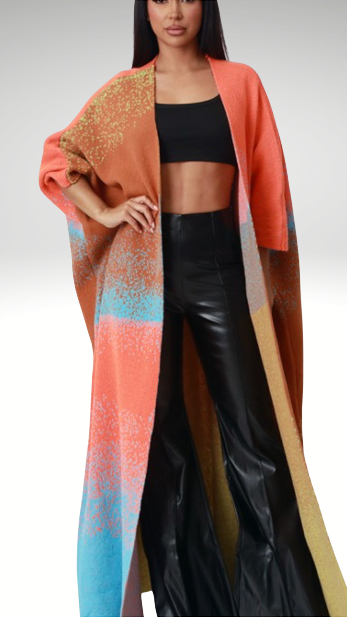 MOCHA FUSION OPEN FRONT CARDIGAN