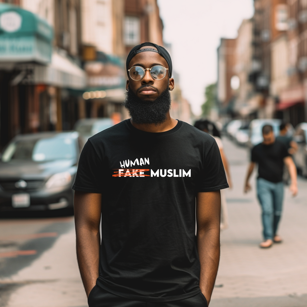 Human Muslim BLACK T-Shirts